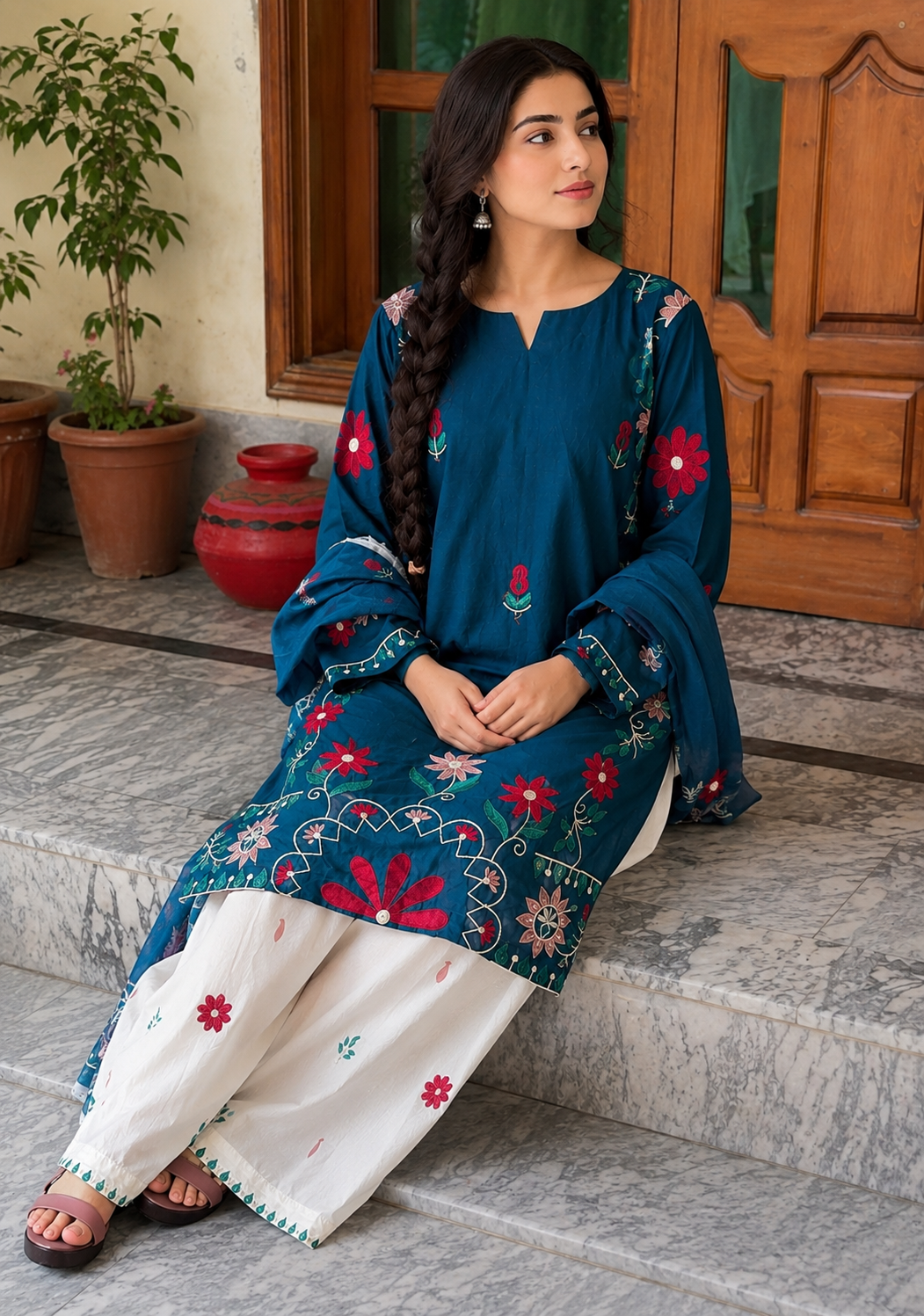 Urge Embroidered 3Pc Lawn Suit