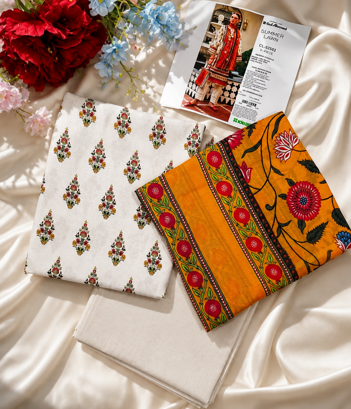 Terracotta Bloom Printed Lawn 3-Piece Suit