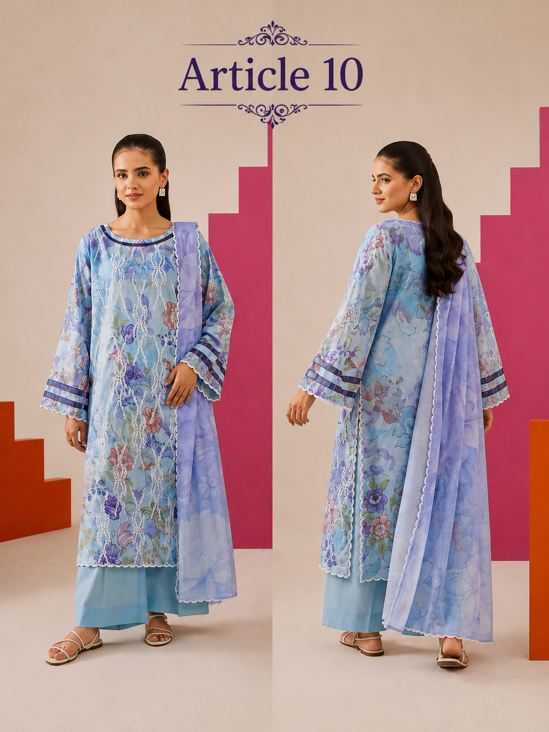 Serene Bloom 3Pc Embroidered Collection