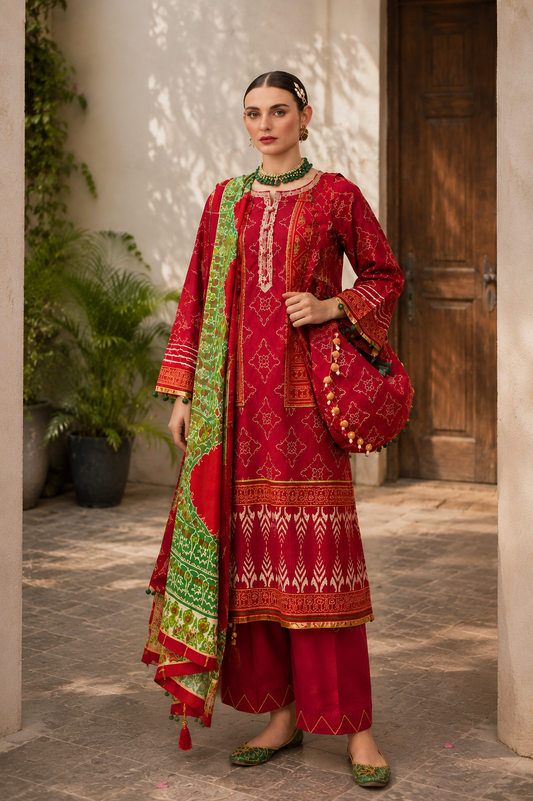 Amber Printed Lawn 3-Piece Suit