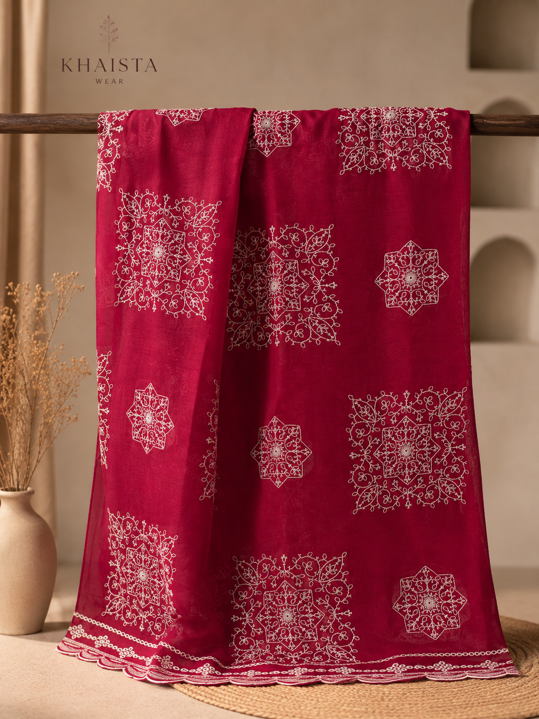 Crimson Noor Embroidered Chadar