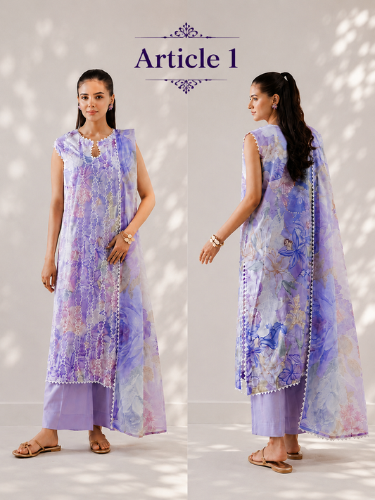 🌸 Serene Bloom — 3Pc Embroidered Collection 🌸