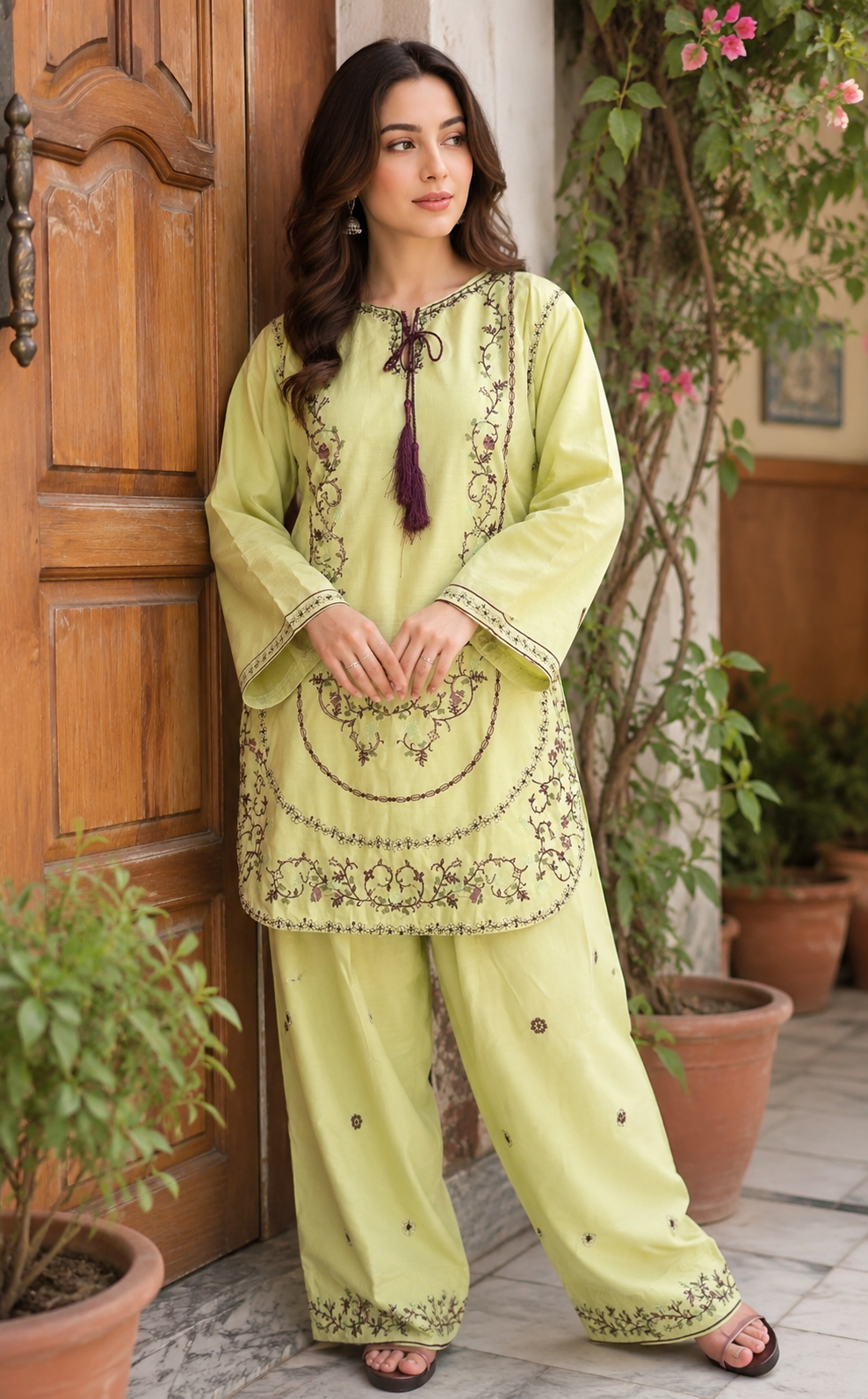 Serelle Embroidered Two-Piece Co-Ord Set