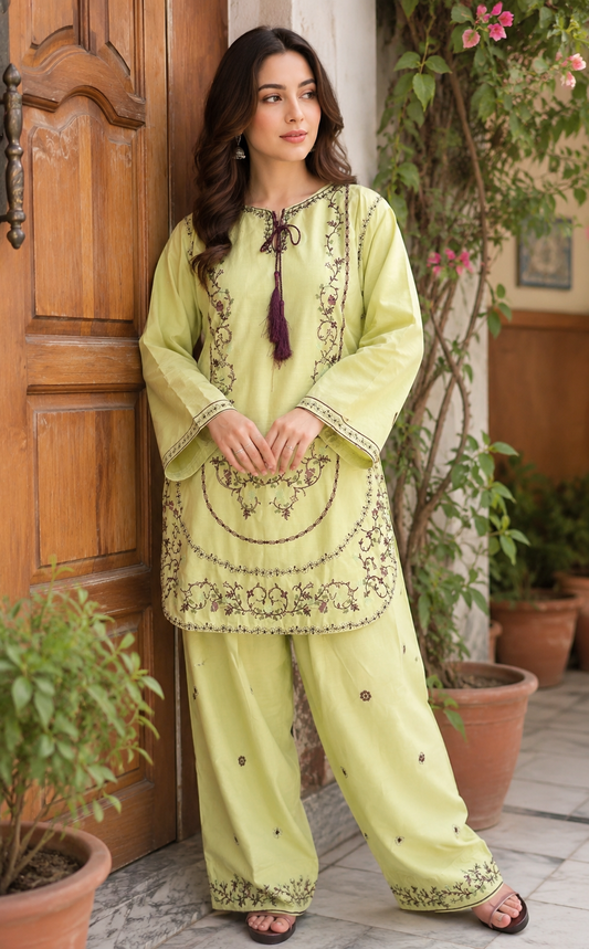Serelle Embroidered Two-Piece Co-Ord Set