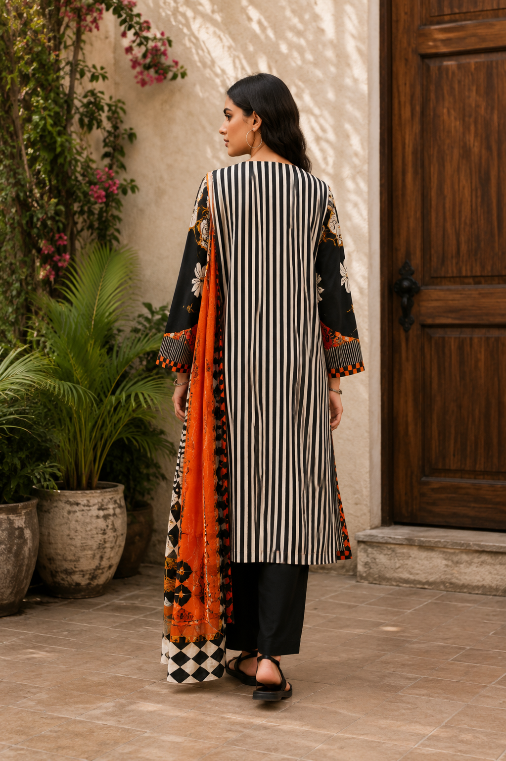 Noir Bloom Printed Lawn 3-Piece Suit