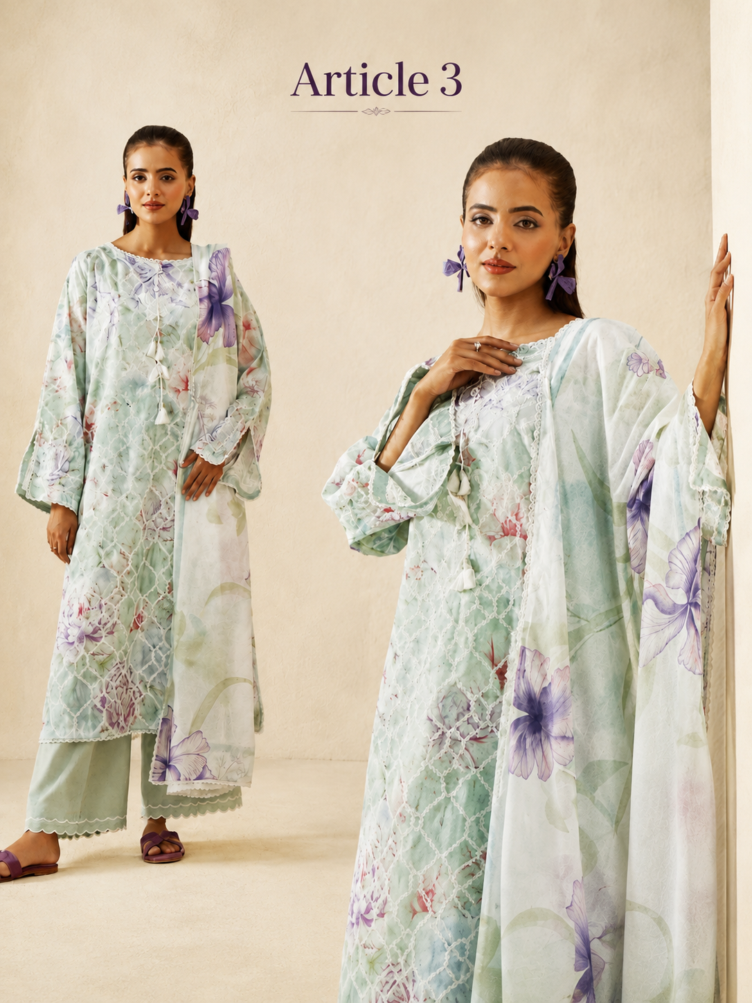 Serene Bloom 3Pc Embroidered Collection