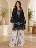 Deep Blue Embroidered 2PC Co-Ord Set