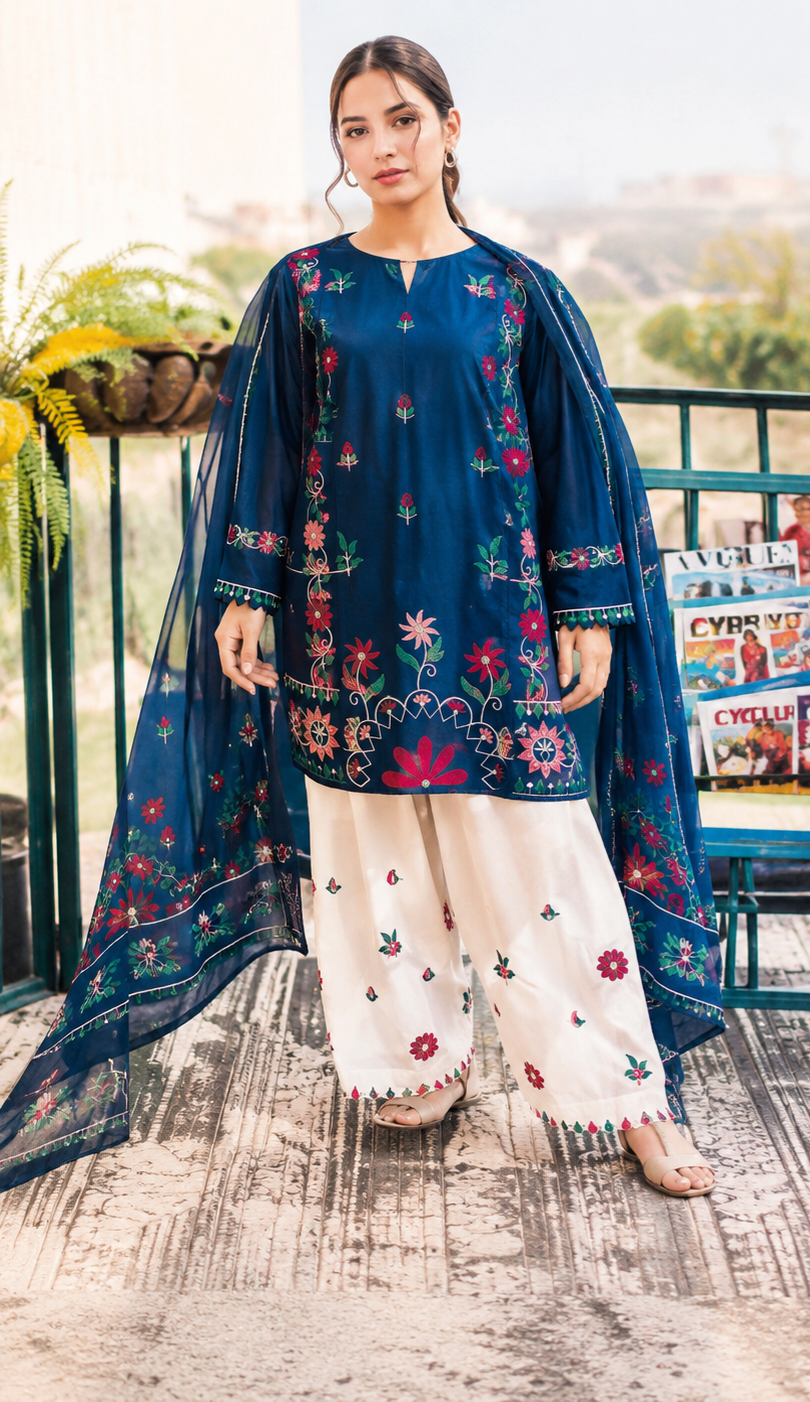 Urge Embroidered 3Pc Lawn Suit