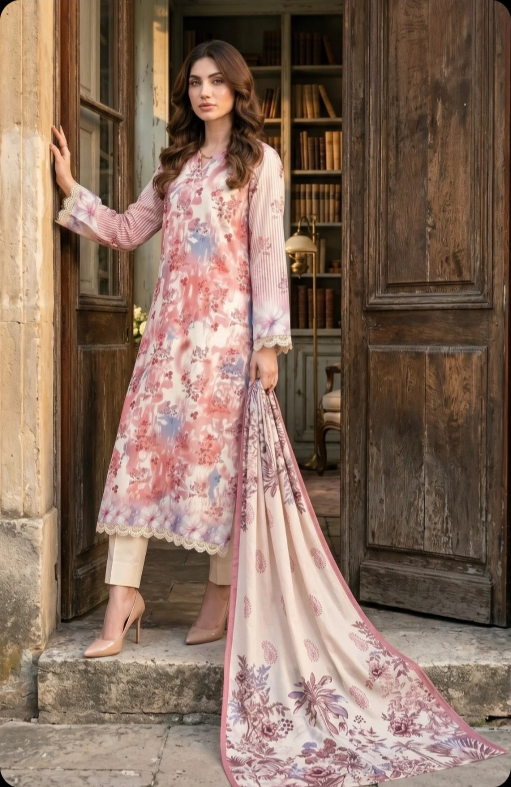 Blush Petals 3PC Lawn Suit