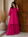 Fuchsia Grace Sharara Suit