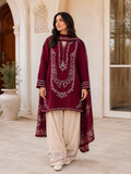 Maroon Embroidered 3 Piece Suit