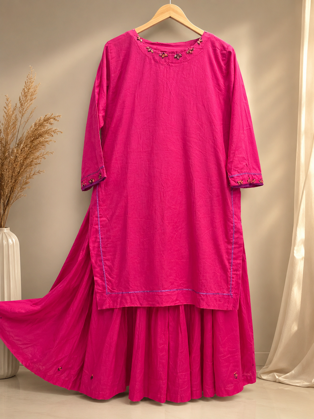 Fuchsia Grace Sharara Suit