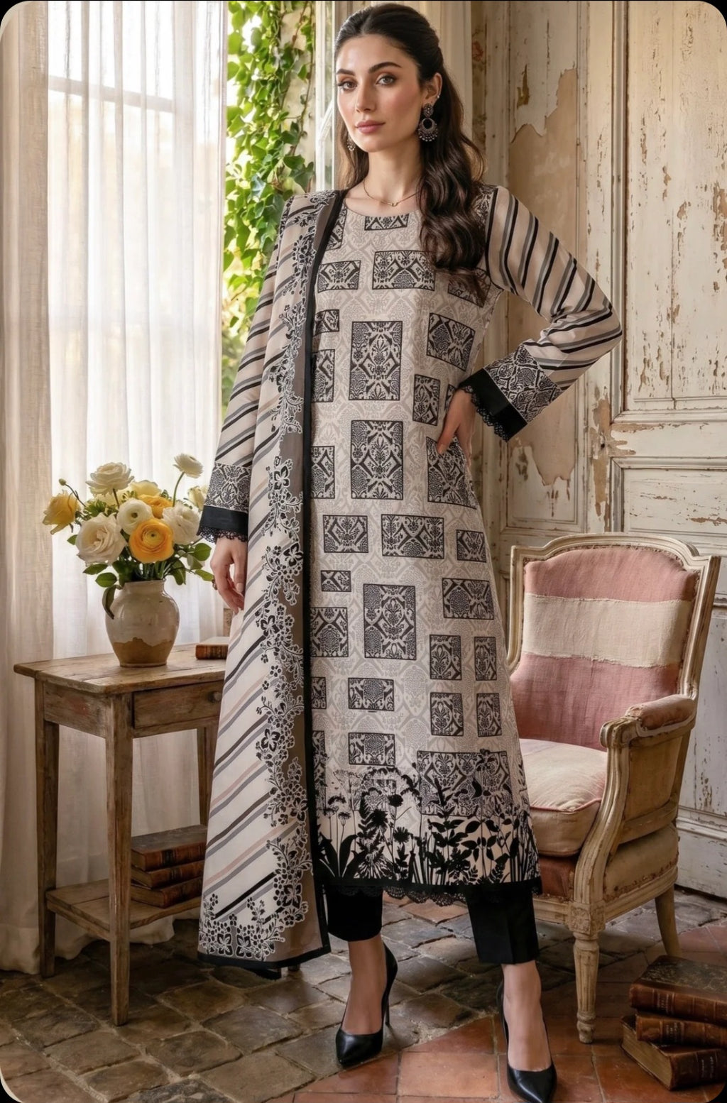 Ivory Noir 3PC Lawn Suit