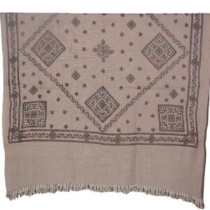 Women Full Embroidered Wool Shawl