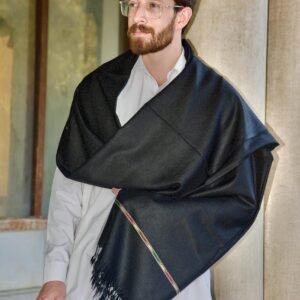 Men’s shawl pure 72 wool Black Double